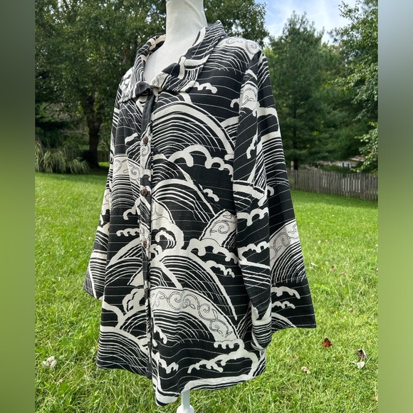 Cupcake International Lagenlook Art to Wear Abstract Slouchy Jacket XL - Picture 4 of 14